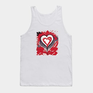 Abstraction love red heart Tank Top